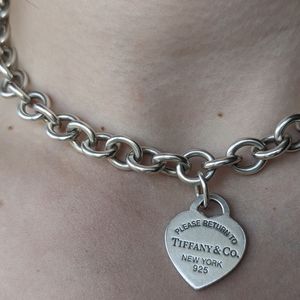 Tiffany & CO Heart Tag Chain Link Necklace